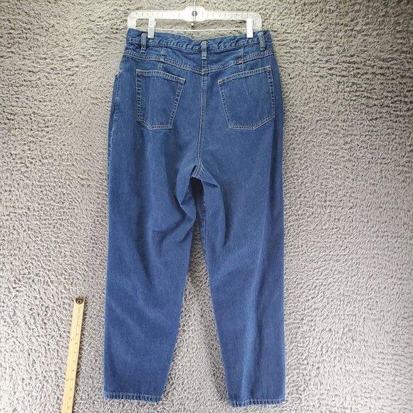 Talbots Jeans Womens 14 Petite Blue Vintage Pleated Stretch Denim - Picture 9 of 10